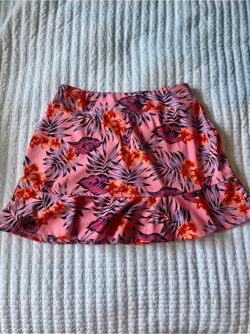 Tommy Bahama Pink Tropical Floral Ruffle Tennis Skort